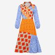 Dress Multicolour Patchwork Paisley Print Collared