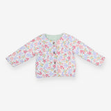 Reversible jacket floral green and white check