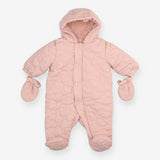 Pramsuit Pink Scallop Pattern with Fleece Lining