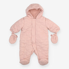 Pramsuit Pink Scallop Pattern with Fleece Lining