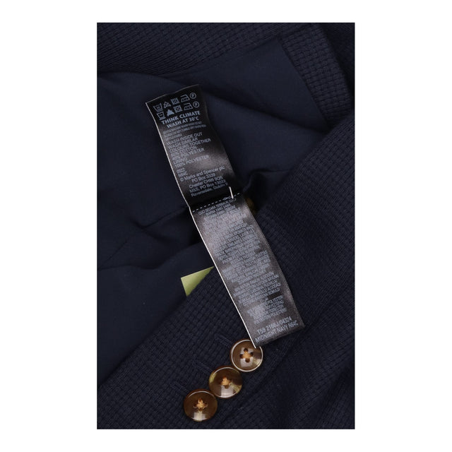 Dark Navy Blue Waffle Textured Cotton Blend Single