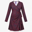 Navy & Pink Fleck Wrap Front Long Sleeve Maternity