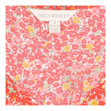 Floral Maxi Dress Coral Red V Neck 3/4 Sleeve