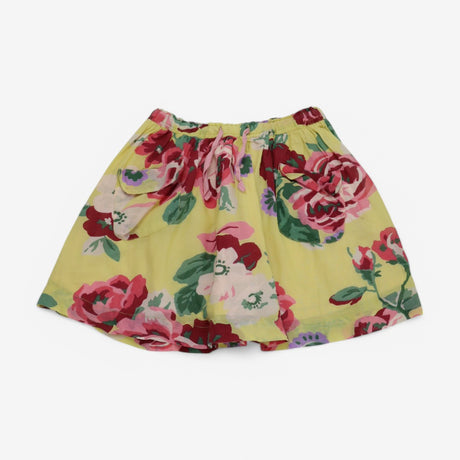 Skirt Woven Yellow With Red and Pink Flowers