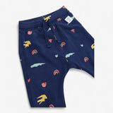 Joggers navy blue tie waist with crocodiles