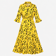 Jigsaw Mustard Yellow Floral Print Midi Shirt Dres