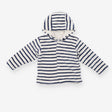 Velour jersey hooded jacket navy striped