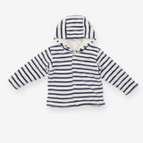 Velour jersey hooded jacket navy striped