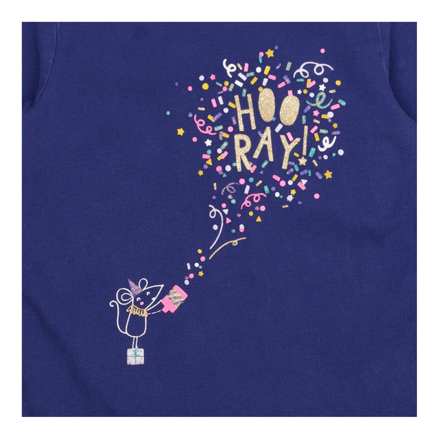 T-Shirt Long Sleeve Navy Mouse Hooray!