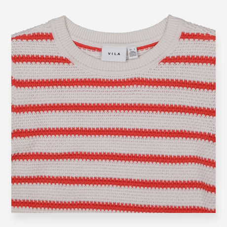 Orange & Cream Textured Knit Sweater – 100% Organi