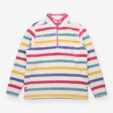 Multicolour Striped Teddy Fleece Quarter Zip fleec
