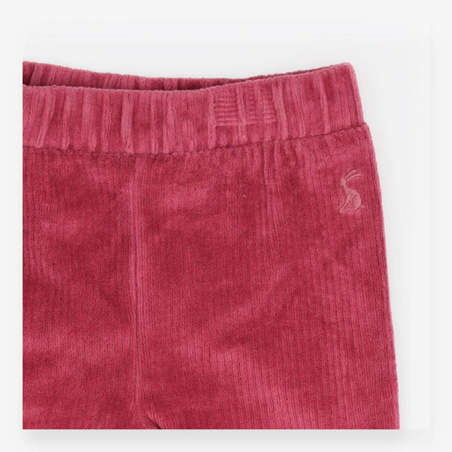Leggings velour pink ribbed knee patches
