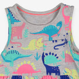 Neon dino sleeveless summer dress