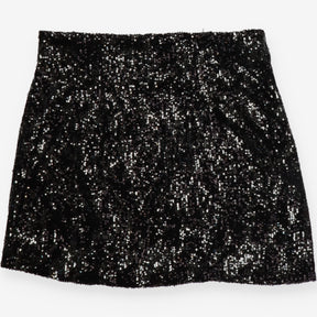 Black Sequin Mini Skirt