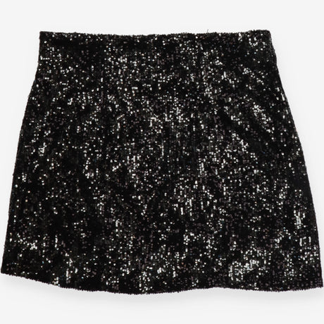 Black Sequin Mini Skirt