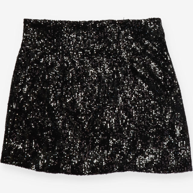 Black Sequin Mini Skirt