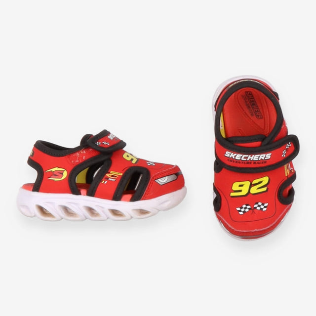 Sandals red velcro flashing sole Skechers