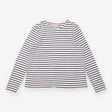 T-Shirt Navy Cream Breton Stripe Long Sleeve Crew 