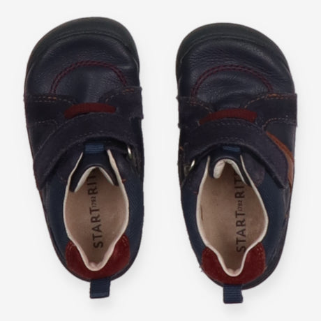 Shoes Velcro navy with Burgundy Stitching's