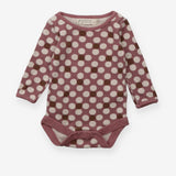 Bodysuit purple with polka dot flowers