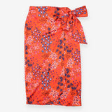 Co-ord Set Orange Floral Leopard Top Wrap Skirt