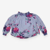 Blue Striped Floral Long Sleeve 
