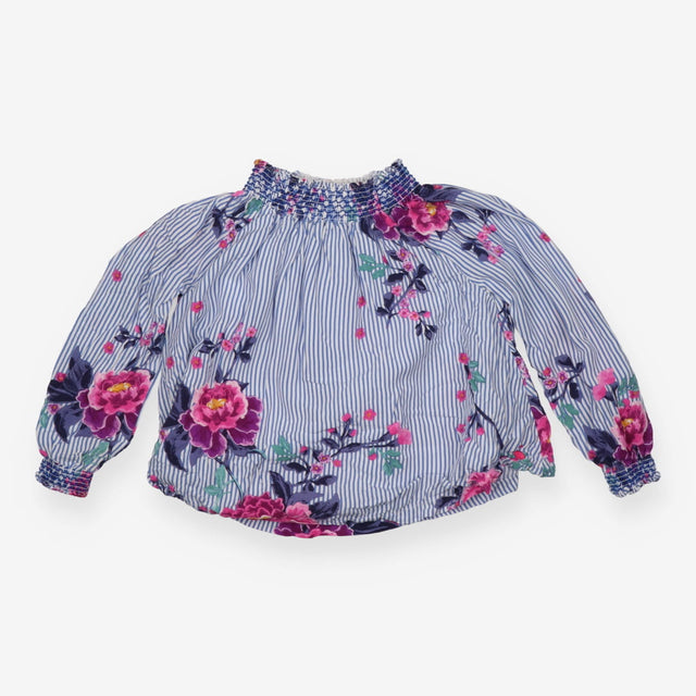 Blue Striped Floral Long Sleeve 