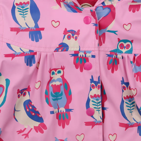 Rain Coat Pink with Owl Print 