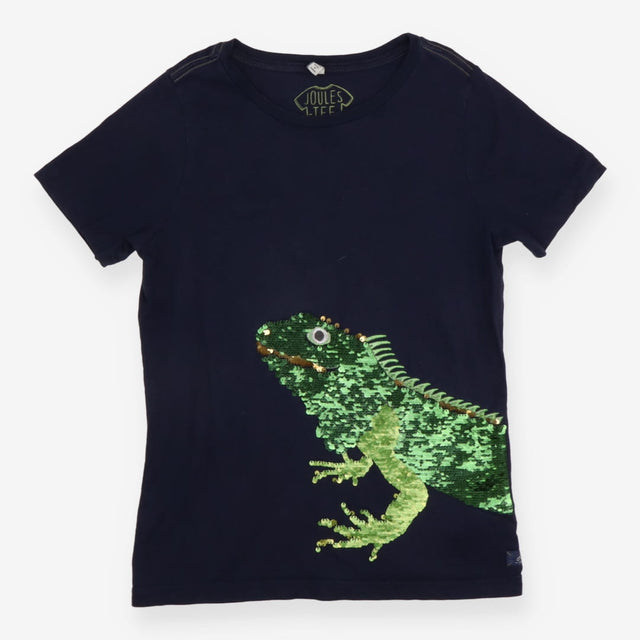 T-shirt navy sequins lizard