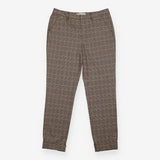 Checked Trousers grey Camel Tapered Slim Leg