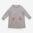 Grey Sweater Dress with Flowers 