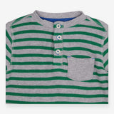 T-shirt long sleeve green and grey stripe