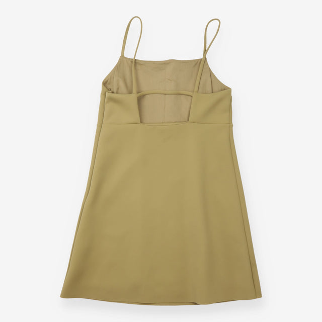 Dress Olive Green Strappy Fitted Minimal Occasion