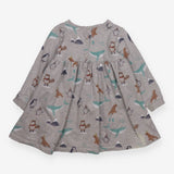 Dress Long Sleeved Grey Snowy Day Animals
