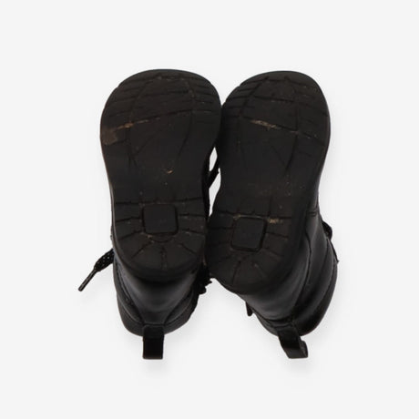 Boots black patent sparkly laces zip to side