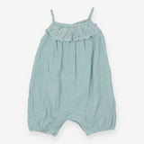 Waffle Rompers Light Teal and Peach 2-Packs