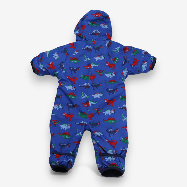 Blue pramsuit fleece lined dinosaurs