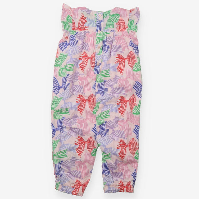 Jumpsuit frill sleeves coloured stripey bows
