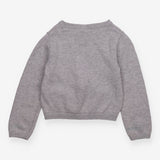 Sweater grey reindeer face pom pom nose