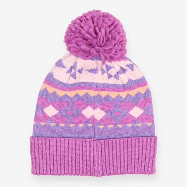 Bobble Hat Purple Aztec