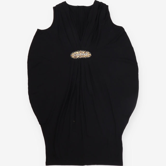 Black Beaded Empire Line Occasion Dress
