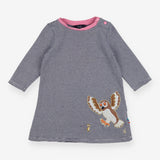 Dress Long Sleeved Navy Stripe Mouse and Owl