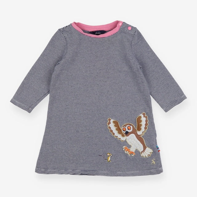 Dress Long Sleeved Navy Stripe Mouse and Owl