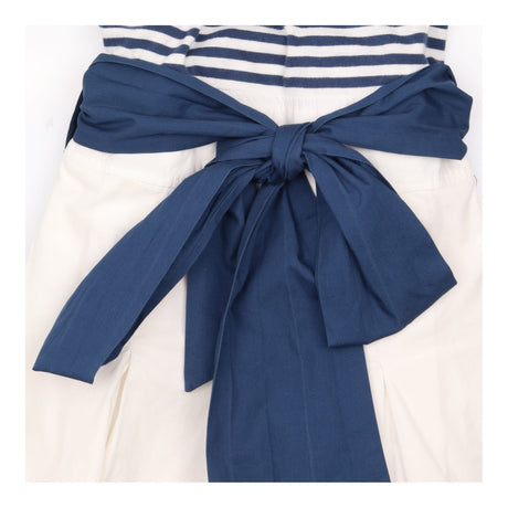 Dress Navy White Striped Cotton Jersey Belted