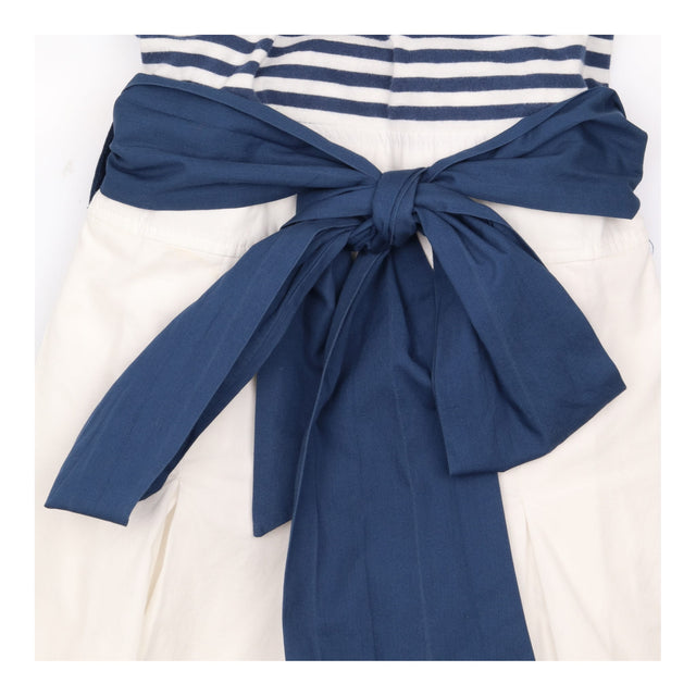 Dress Navy White Striped Cotton Jersey Belted