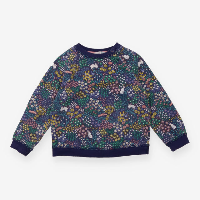 Sweater Navy Floral Woodland Friends