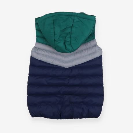 Gilet navy with green hood