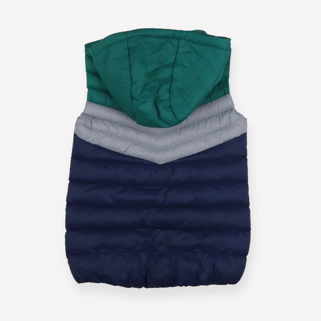 Gilet navy with green hood
