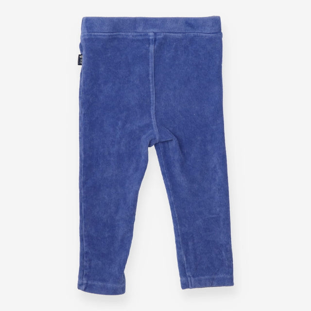 Velour Ribbed Leggings Blue