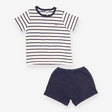 Outfit  navy white stripe SS tee navy jersey short